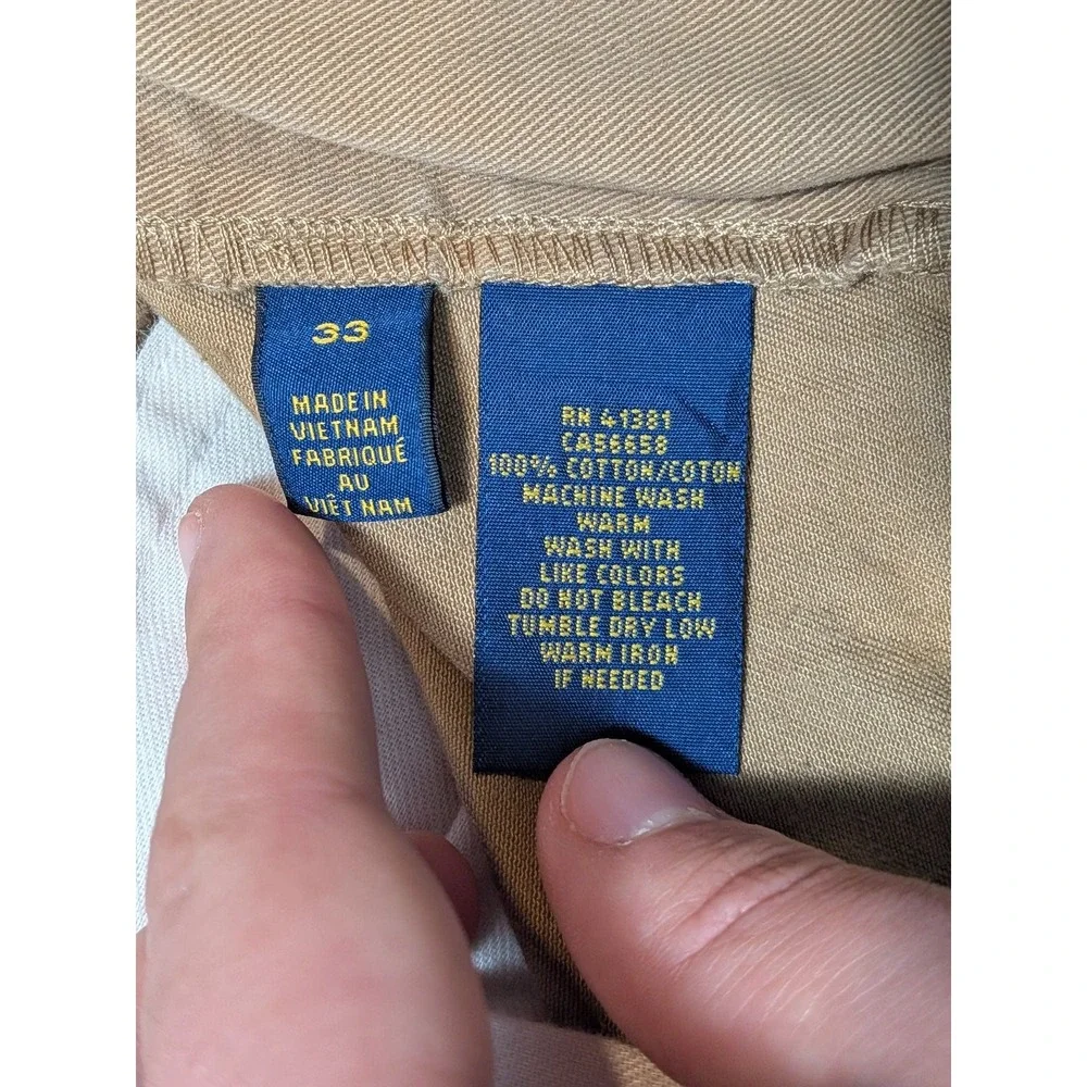 Polo Ralph Lauren Men's Khaki Chino Shorts Size 33 Classic Fit Cotton Summer